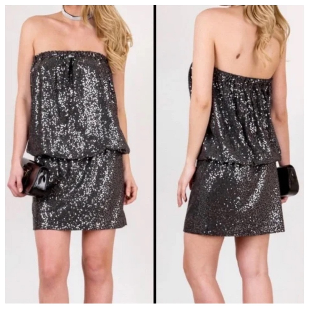 Tibi strapless sequin dress